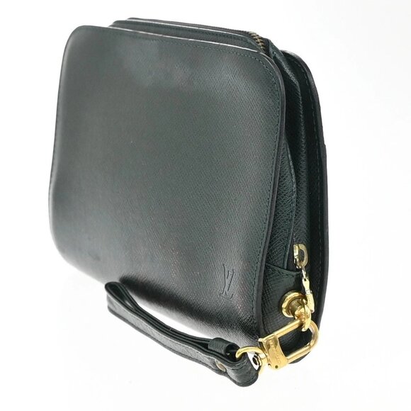 LOUIS VUITTON LV Logo BAIKAL Clutch Hand Bag Taiga Leather Epicea M30184 02EE828 - Picture 2 of 16